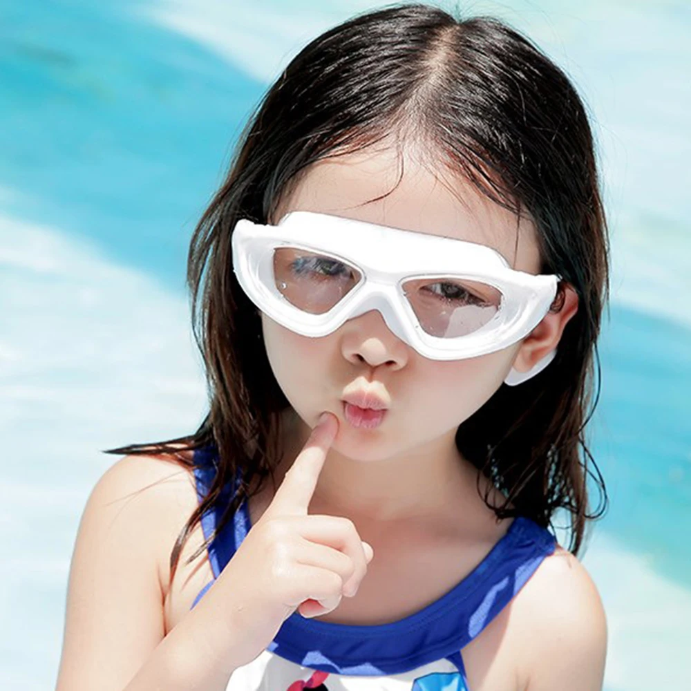מקצועי משקפי שחייה לילדים העין מגן עם אטמי אוזניים נגד ערפל Uv סיליקון ילדים זה עמיד למים לשחות אביזרים